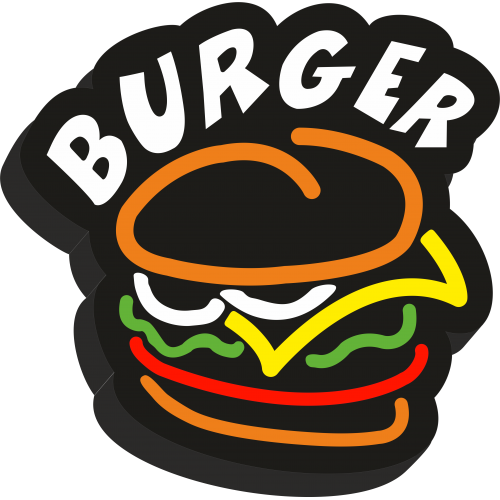 Burger Işıklı Pleksi Tabela